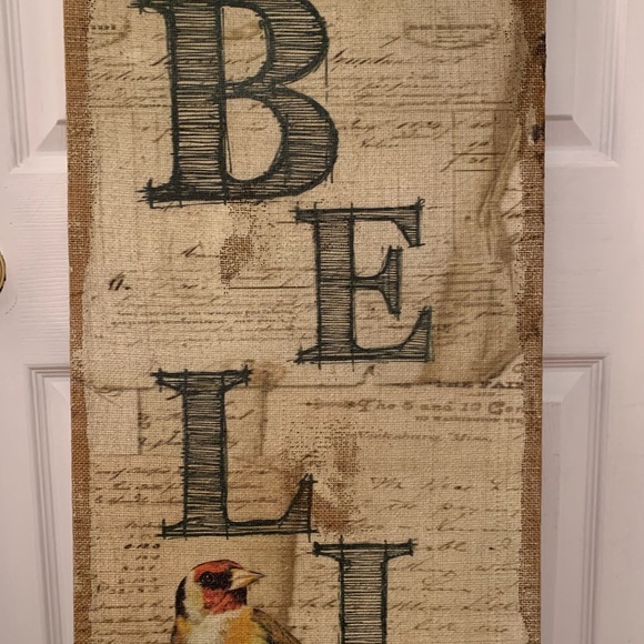 SOLD PRIVATELY 🕊”BELIEVE” Artwork made from Woven Fabric - Picture 3 of 7